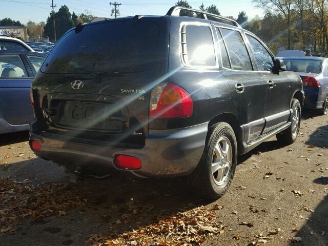 KM8SC73D23U556696 - 2003 HYUNDAI SANTA FE G BLACK photo 4