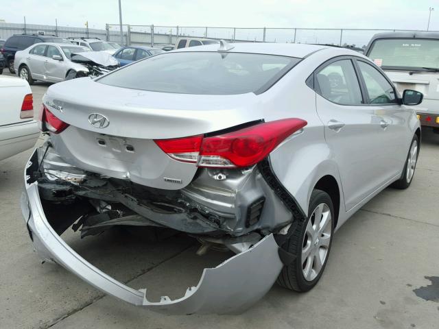 KMHDH4AEXDU858498 - 2013 HYUNDAI ELANTRA GL SILVER photo 4