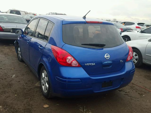 3N1BC13E98L380292 - 2008 NISSAN VERSA S BLUE photo 3