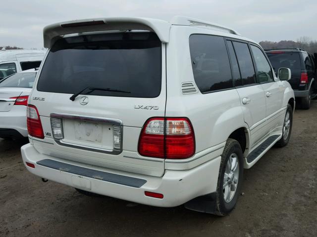 JTJHT00W253555534 - 2005 LEXUS LX 470 WHITE photo 4