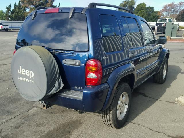 1J8GL58KX2W264067 - 2002 JEEP LIBERTY LI BLUE photo 4