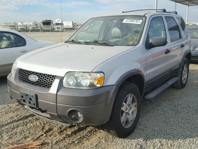 1FMCU03165KC73862 - 2005 FORD ESCAPE XLT SILVER photo 2