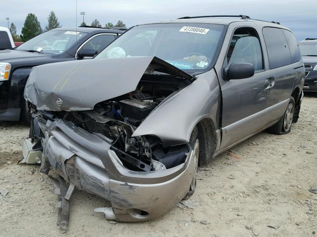 4N2ZN15T91D816679 - 2001 NISSAN QUEST GXE BROWN photo 2