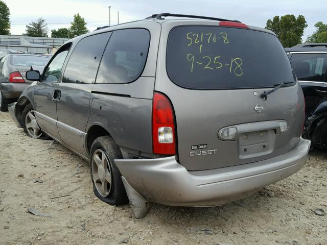 4N2ZN15T91D816679 - 2001 NISSAN QUEST GXE BROWN photo 3