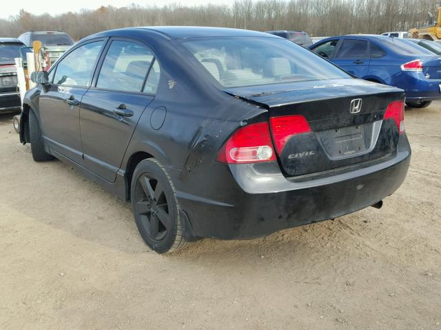 1HGFA16827L044666 - 2007 HONDA CIVIC EX BLACK photo 3