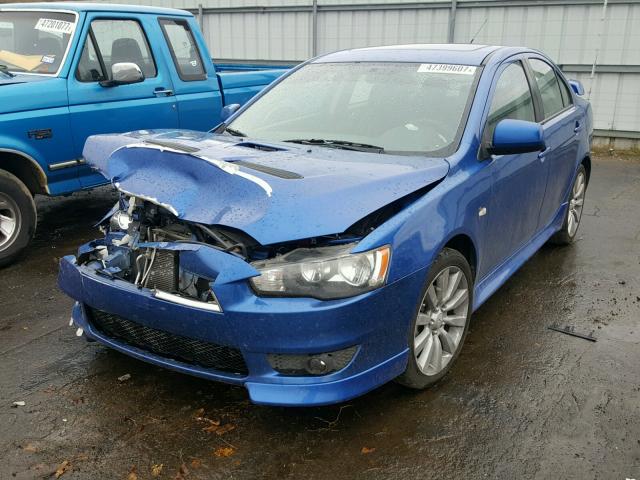 JA32U8FW7AU019838 - 2010 MITSUBISHI LANCER GTS BLUE photo 2