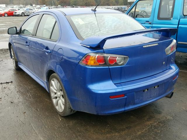 JA32U8FW7AU019838 - 2010 MITSUBISHI LANCER GTS BLUE photo 3