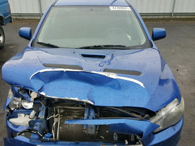 JA32U8FW7AU019838 - 2010 MITSUBISHI LANCER GTS BLUE photo 7