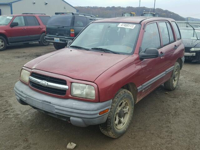 2CNBJ13C9Y6918376 - 2000 CHEVROLET TRACKER MAROON photo 2