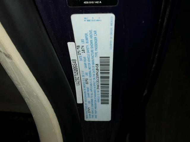 3VWCC21C2XM418458 - 1999 VOLKSWAGEN NEW BEETLE Mavi foto 10