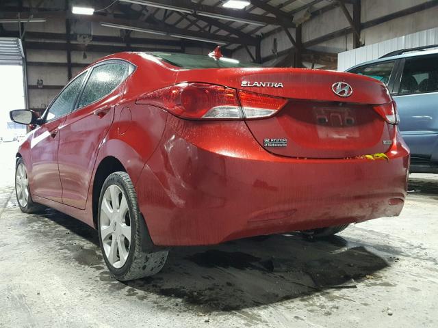 KMHDH4AE4DU594680 - 2013 HYUNDAI ELANTRA GL RED photo 3