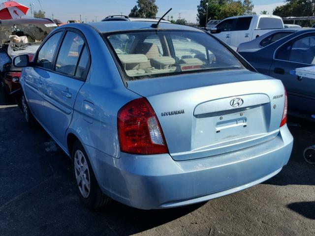 KMHCN4AC5AU423645 - 2010 HYUNDAI ACCENT GLS BLUE photo 3