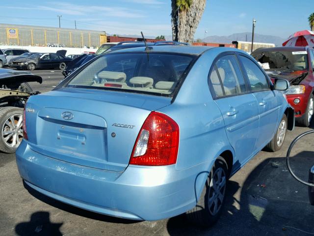 KMHCN4AC5AU423645 - 2010 HYUNDAI ACCENT GLS BLUE photo 4