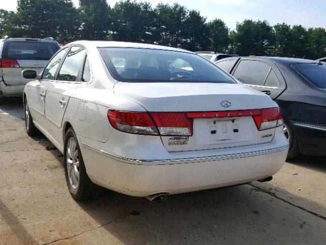 KMHFC46F76A093599 - 2006 HYUNDAI AZERA SE WHITE photo 3