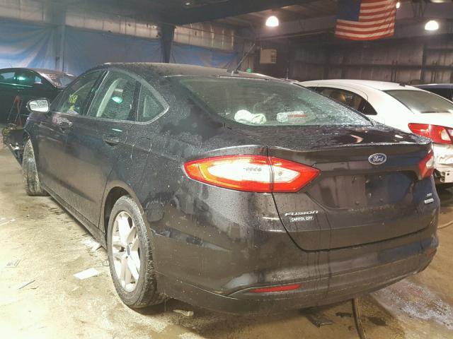 3FA6P0HR8DR234391 - 2013 FORD FUSION SE BLACK photo 3