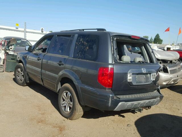 2HKYF18515H573491 - 2005 HONDA PILOT EXL BLUE photo 3