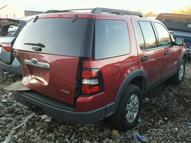 1FMEU73E46UB39250 - 2006 FORD EXPLORER X MAROON photo 4