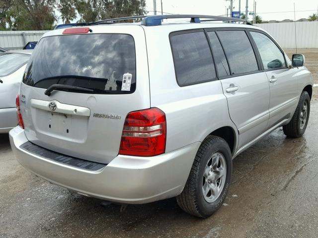 JTEGD21A430048204 - 2003 TOYOTA HIGHLANDER SILVER photo 4