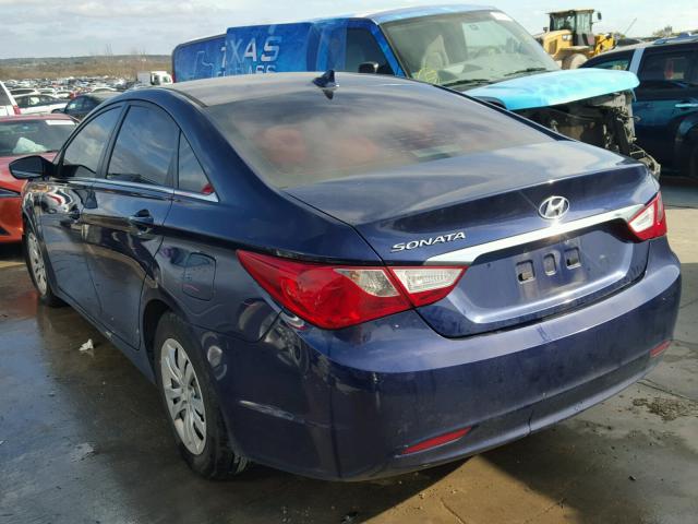 5NPEB4AC8BH064602 - 2011 HYUNDAI SONATA GLS BLUE photo 3