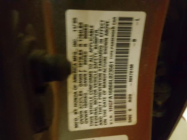 1HGFA16866L023561 - 2006 HONDA CIVIC EX GRAY photo 10