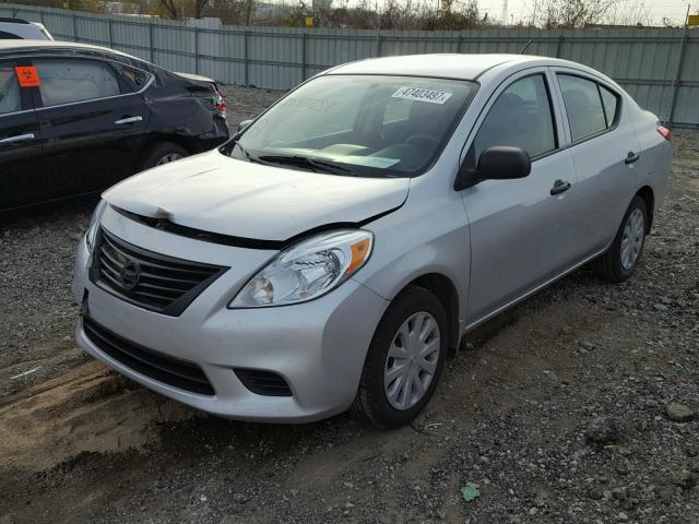 3N1CN7AP1EL877189 - 2014 NISSAN VERSA SILVER photo 2