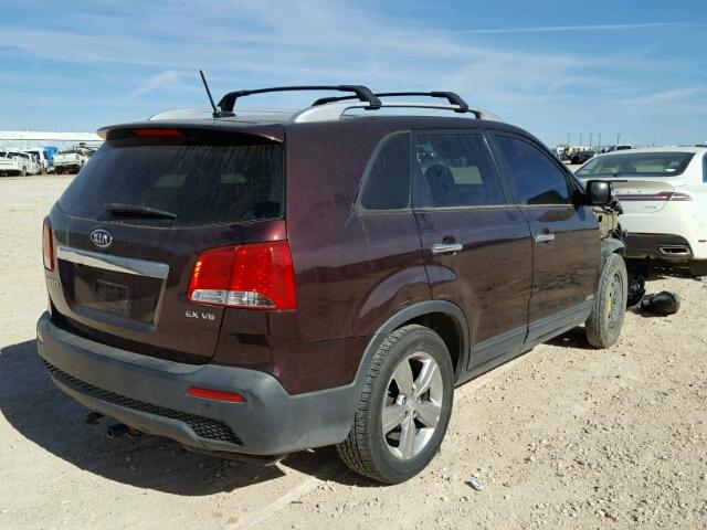 5XYKUDA27CG199549 - 2012 KIA SORENTO EX MAROON photo 4