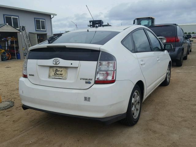 JTDKB22U140019399 - 2004 TOYOTA PRIUS WHITE photo 4