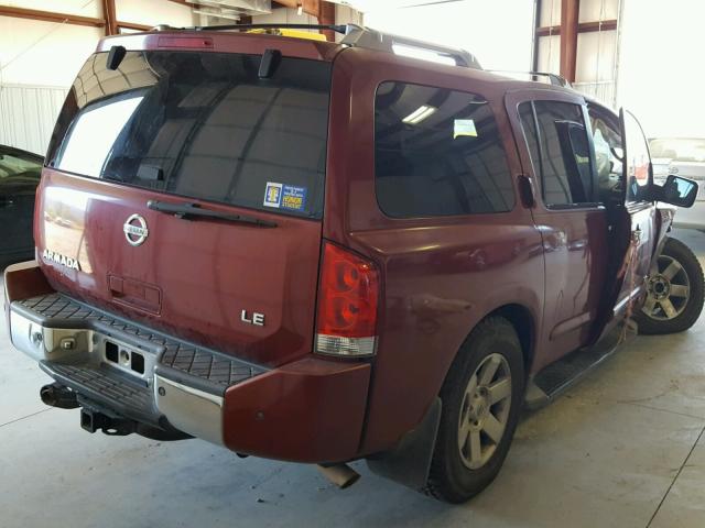 5N1AA08B56N706119 - 2006 NISSAN ARMADA SE RED photo 4