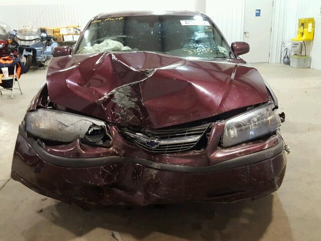 2G1WF52E449371715 - 2004 CHEVROLET IMPALA MAROON photo 9