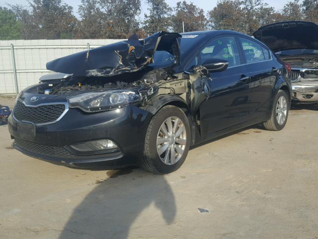 KNAFX4A86E5155886 - 2014 KIA FORTE EX BLACK photo 2