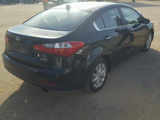 KNAFX4A86E5155886 - 2014 KIA FORTE EX BLACK photo 4