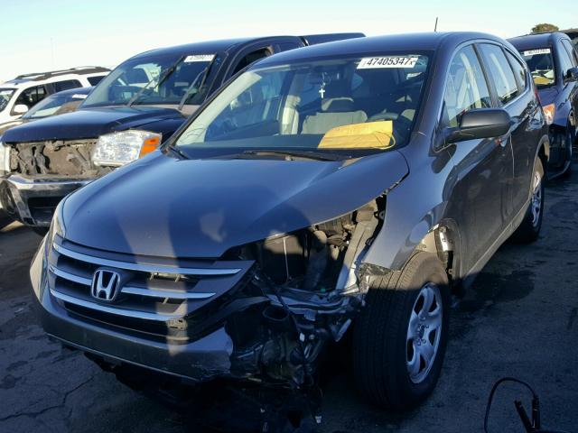 2HKRM3H36EH531001 - 2014 HONDA CR-V LX GRAY photo 2