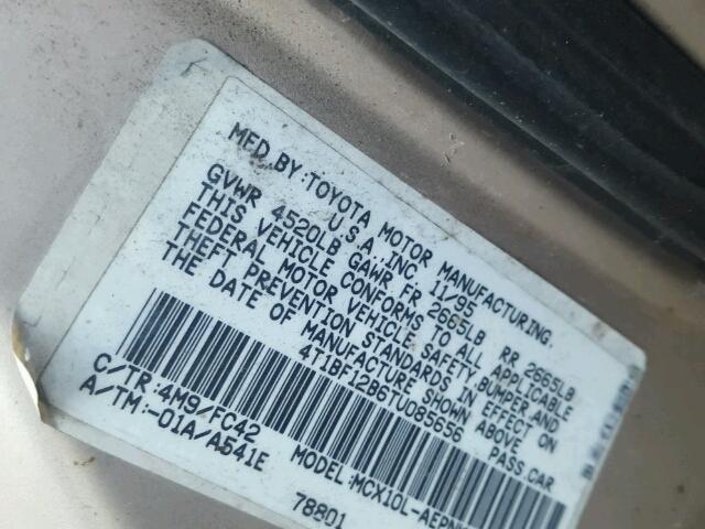 4T1BF12B6TU085656 - 1996 TOYOTA AVALON XL Қоңыр фото 10