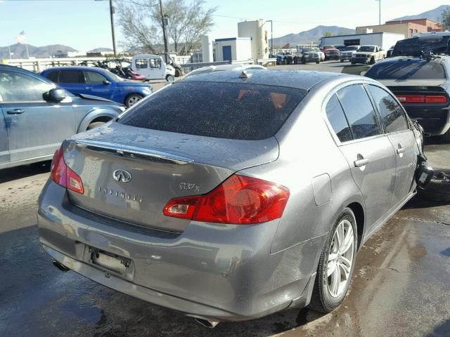 JN1CV6AR0DM752670 - 2013 INFINITI G37 GRAY photo 4