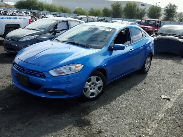 1C3CDFAA0GD565156 - 2016 DODGE DART SE BLUE photo 2