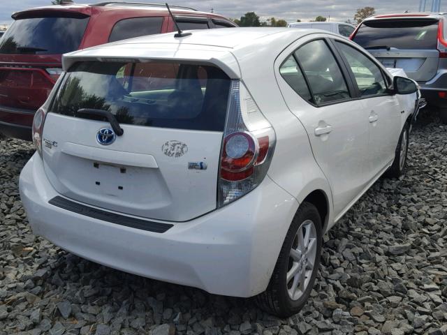 JTDKDTB36C1014196 - 2012 TOYOTA PRIUS C WHITE photo 4