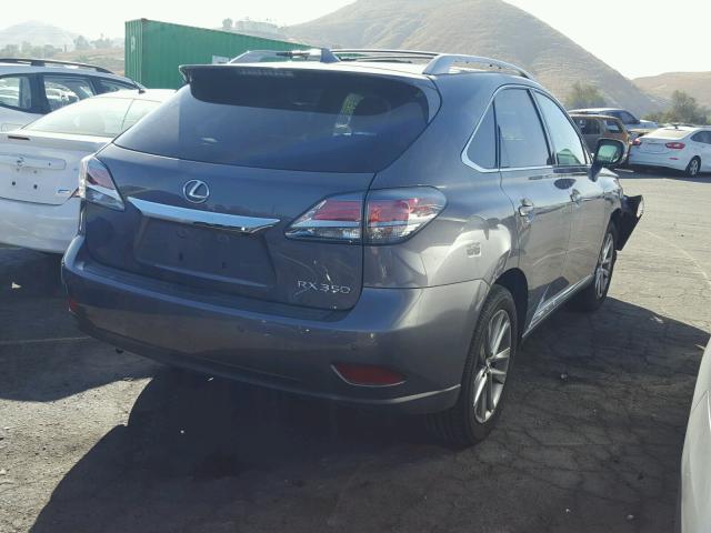 2T2ZK1BAXEC137260 - 2014 LEXUS RX 350 GRAY photo 4