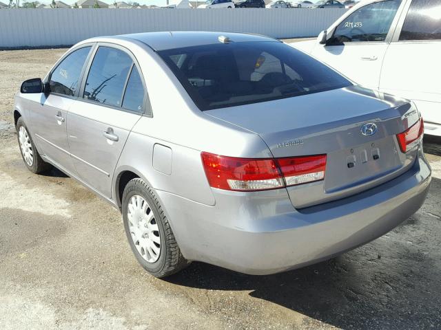 5NPET46C08H372295 - 2008 HYUNDAI SONATA GLS GRAY photo 3