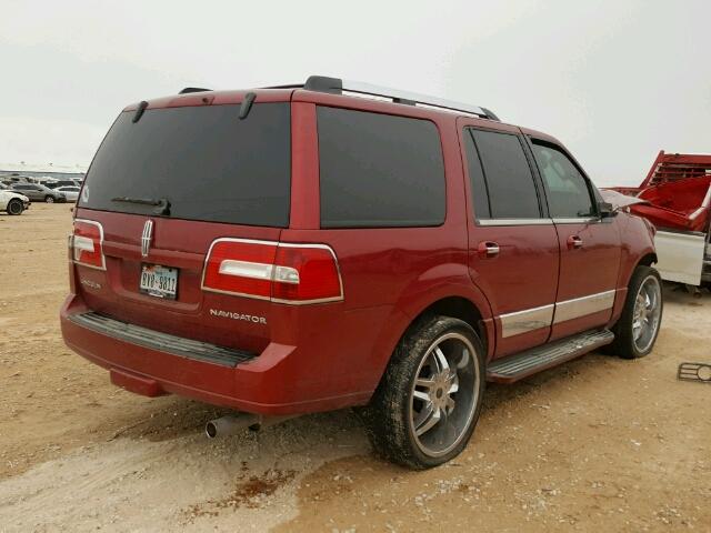 5LMFU27507LJ05151 - 2007 LINCOLN NAVIGATOR RED photo 4