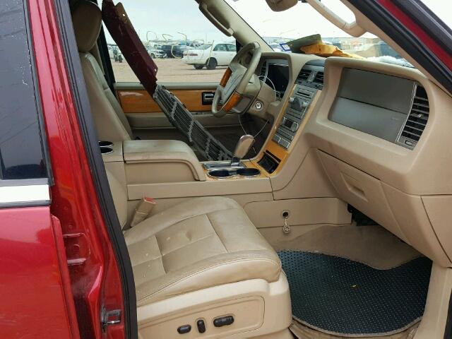 5LMFU27507LJ05151 - 2007 LINCOLN NAVIGATOR RED photo 5