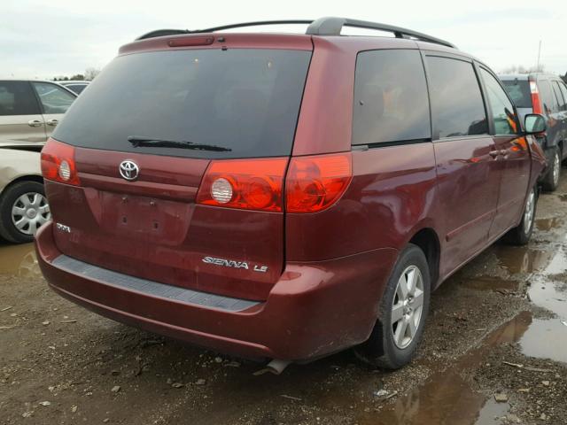 5TDZA23C16S532434 - 2006 TOYOTA SIENNA CE MAROON photo 4