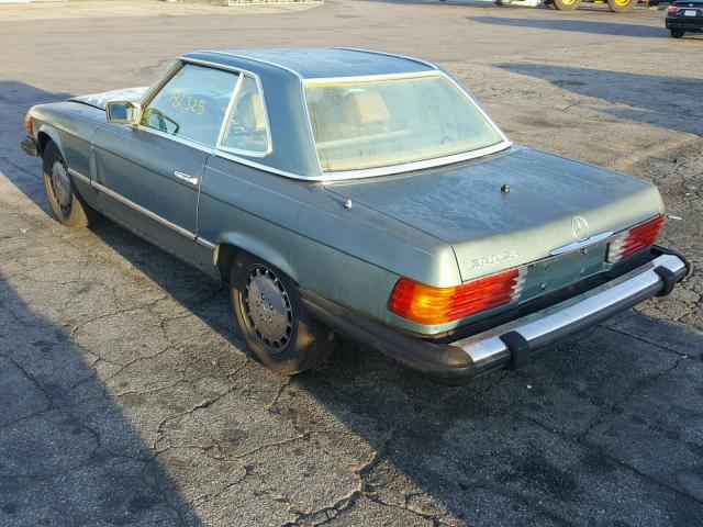 WDBBA45A7EA004254 - 1984 MERCEDES-BENZ 380 SL GREEN photo 3