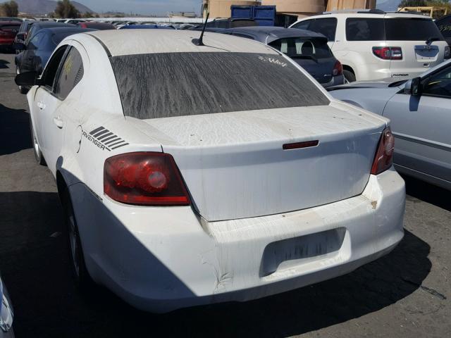 1B3BD4FB1BN579147 - 2011 DODGE AVENGER EX WHITE photo 3