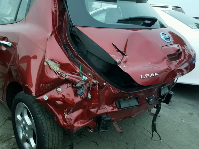 JN1AZ0CP0CT025232 - 2012 NISSAN LEAF SV RED photo 9