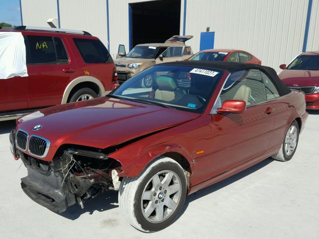 WBABS33411JY54829 - 2001 BMW 325 CI MAROON photo 2