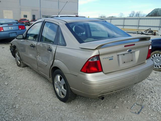 1FAHP34N97W291939 - 2007 FORD FOCUS ZX4 BEIGE photo 3