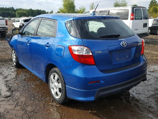 2T1KE4EE0AC037000 - 2010 TOYOTA COROLLA MA BLUE photo 3