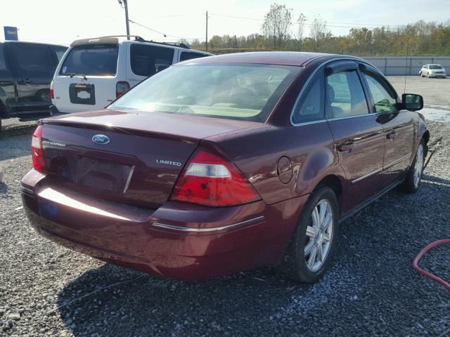 1FAFP25166G111757 - 2006 FORD FIVE HUNDR MAROON photo 4