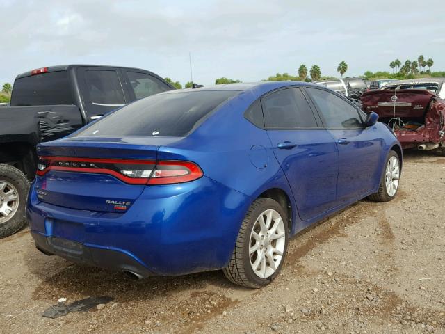 1C3CDFBH2DD133773 - 2013 DODGE DART SXT BLUE photo 4