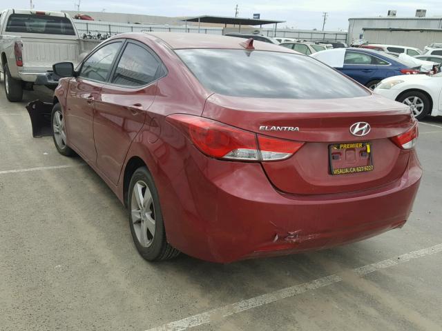 KMHDH4AE1BU115743 - 2011 HYUNDAI ELANTRA GL BURGUNDY photo 3